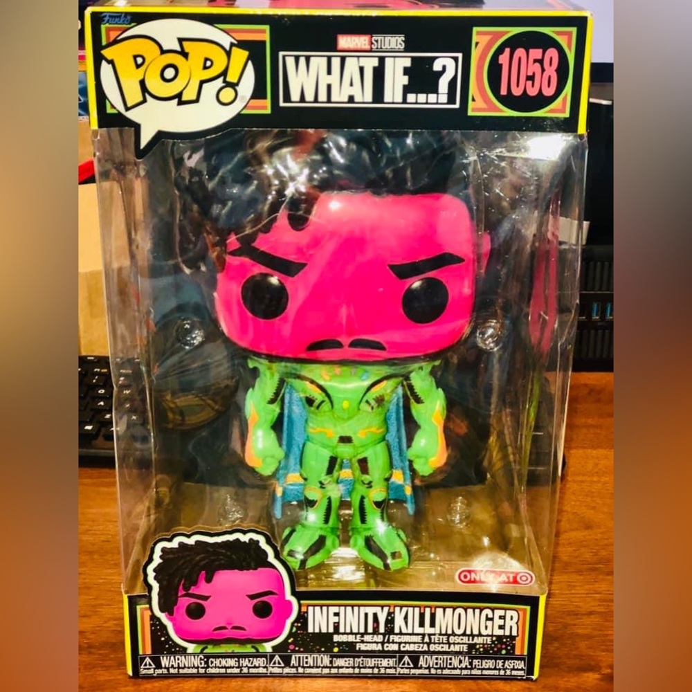Sealed Funko Pop! What if… Jumbo Blacklight Infinity Killmonger #1058